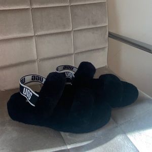 Black Ugg Oh Yeah Slide Sandal